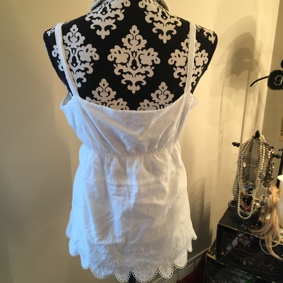 J. Crew spaghetti strap white 100% cotton top - Picture 2 of 4